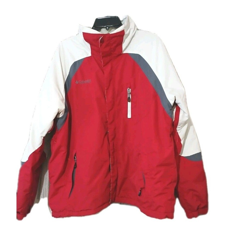 COLUMBIA Sportswear Co. Jacket Red White Gray Mens Size XL Nice